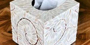 Swirl Vintage Tissue Box In Mother Of Pearl