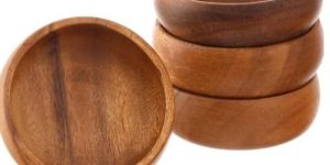 Wood Snack Serving Bowl Set of 4