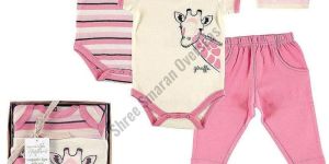 Soft Pink Cotton Baby Romper Suit
