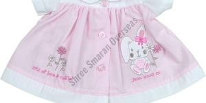 Stylish White & Pink Girls Frock