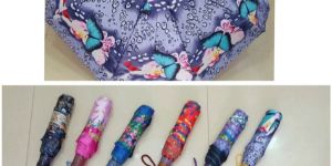 Three Fold Manual Satin Print Umbrella