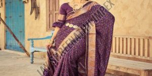 Ladies Purple Soft Silk Saree
