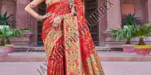 Ladies Red Printed Soft Silk Saree