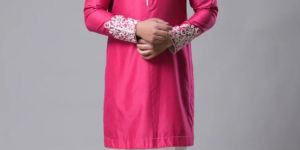 Pink Kurta Set For Men