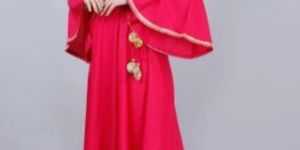 Ladies Pink Long Frock Cotton Kurti