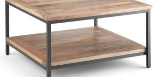 Wooden & Iron Square Center Table