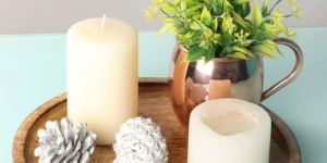 wooden serving round tray