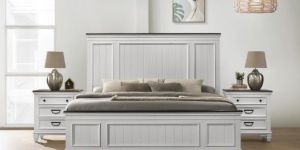 Wooden Bed with Night Stand