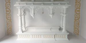 Polished Designer White Marble Temple