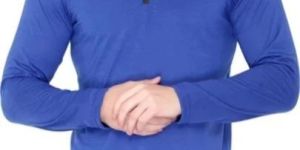 Mens Poly Cotton Plain Full Sleeve Polo T Shirt