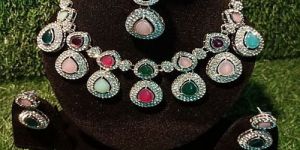 Party Wear Multicolor Stone Necklace Set