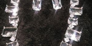 Rectangle Transparent Crystal Stone Necklace Set