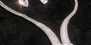 Silver and Golden Neno Stone American Diamond Necklace Set