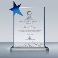 Rectangular Employee Recognition Crystal Trophy