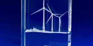 Wind Power Crystal Trophy