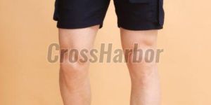 Mens Dark Navy Blue Linen Cargo Shorts