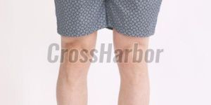 Mens Floral Printed Navy Blue Cotton Shorts