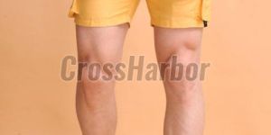 Mens Mustard Yellow Linen Cargo Shorts