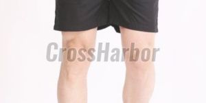 Mens Plain Black Cotton Shorts