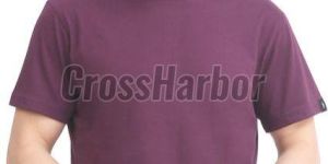 Mens Regular Fit Purple Cotton T-Shirt