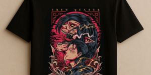 Unisex Black Round Neck Regular Fit T Shirt