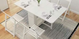 Vikinterio Luxurious Space Saving Dining Table Set