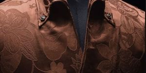 Jacquard Fabric with Cooper Collar Design