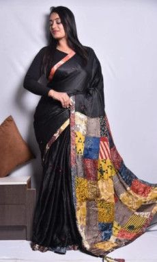 Modal Saree with Patchworks