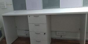 White Linear Office Workstation