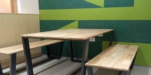 Wooden Cafe Table Bench Set