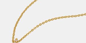 Ladies Sapphire Gold Plated Pendant With Chain