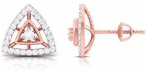 Rose Gold Diamond Ear Studs