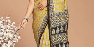 Hand Block Printed Silk Saree