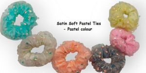 Satin Soft Pastel Hair Scrunchies-RB-95-L