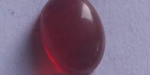 Red Oval Glass Beads