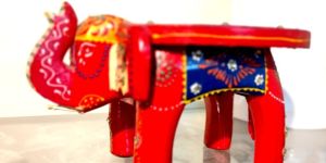 Red Wooden Elephant