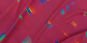 Magenta Grid Printed Fabric