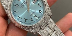 Rolex Aerabic Dial Datejust Iced Out Moissanite Diamond Watch