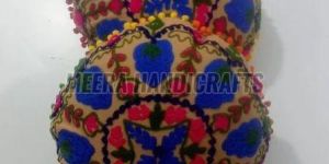 Suzani Embroidered Round Cushion Cover