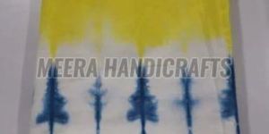 Yellow And Blue Tie Dye Shibori Handmade Cotton Fabric