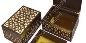 Wooden Gold Finish Gift Box