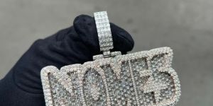 Men Sterling Silver Moissanite Pendant