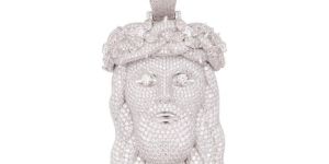 Men Sterling Silver Moissanite Zesus Hiphop Pendant