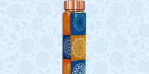 Multicolor Printed Copper Water Bottle (Mandela Print)