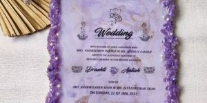 Resin Purple Wedding Card Photo Frame