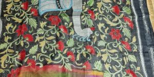 Ladies Gachi Kantha Work Tussar Silk Saree