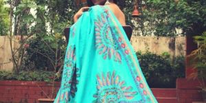 Ladies Kantha Work Bangalore Silk Saree