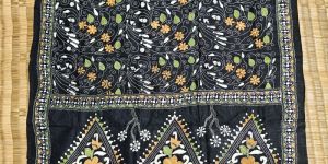 Ladies Tussar Silk Kantha Work Dupatta