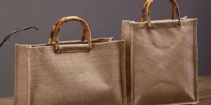 Bamboo Handle Promotional Jute Bag