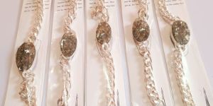 Silver Natural Pyrite Bracelet